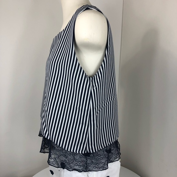 Zara Basic top sleeveless striped Size Medium - Picture 3 of 8